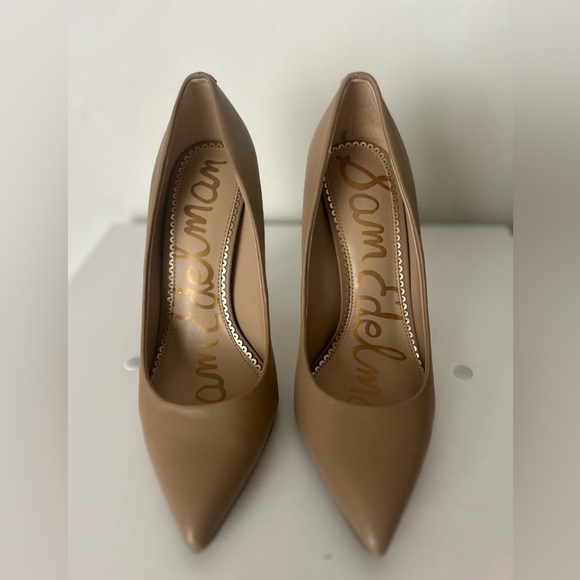 Sam Edelman Shoes - Sam Edelman Beige Nude Leather Pointy Heel Pump Size 7